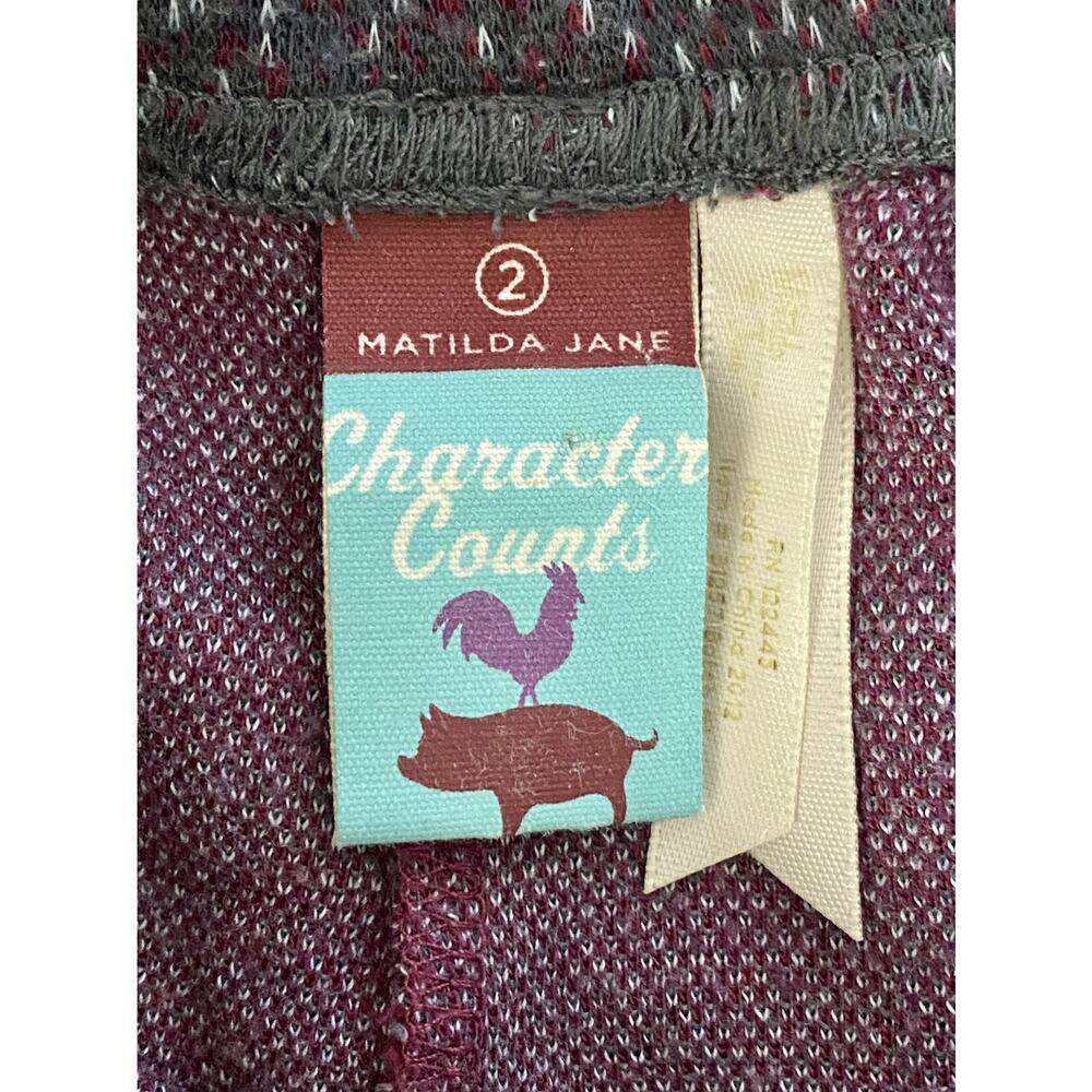 Matilda Jane Heart Soul Pride Kaleidoscope Big Ruffles Knit Pants Gray Red Capri - Picture 5 of 11